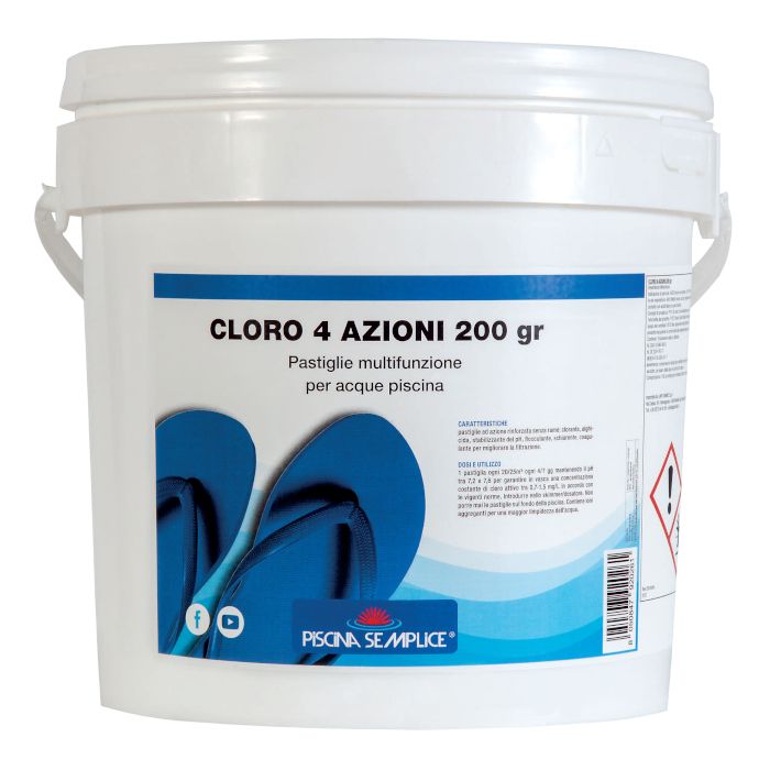 PISCINA SEMPLICE CLORO 4 AZIONI 200GR